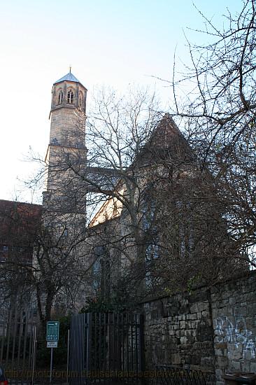 ERFURT > Predigerkirche - Kirchturm mit Klosteranbau (links)