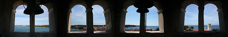 POREC > Euphrasius Basilika > Glockenturmaussichten in alle 4 Himmelsrichtungen