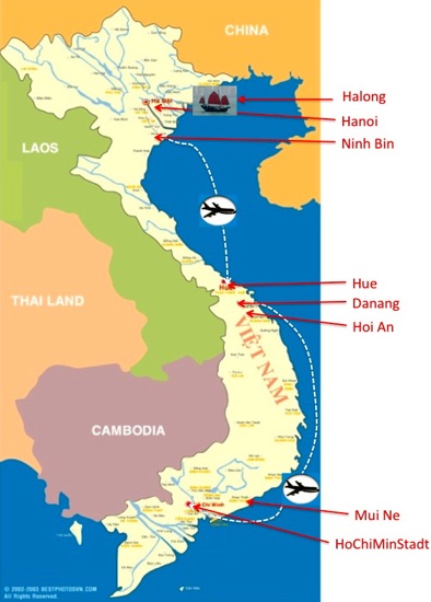 Vietnam – eine organisierte Besichtigungsreise von Nord nach Süd